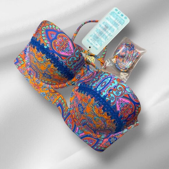 Luli Fama Padded Bikini Top nwt - Picture 1 of 4